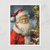 Oude Kerstmis Kerstman Briefkaart (Voorkant)