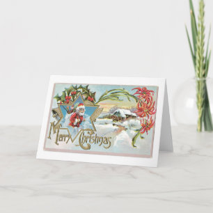 Oude Kerstmis, Kerstman Feestdagen Kaart