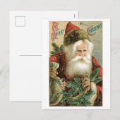 Oude Kerstmis, Kerstman Feestdagenkaart (Voorkant / Achterkant)