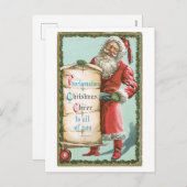 Oude Kerstmis, Kerstman Feestdagenkaart (Voorkant / Achterkant)