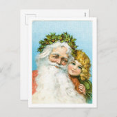 Oude Kerstmis, Kerstman Feestdagenkaart (Voorkant / Achterkant)