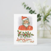 Oude Kerstmis, Kerstman Feestdagenkaart (Staand voorkant)