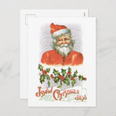Oude Kerstmis, Kerstman Feestdagenkaart (Voorkant / Achterkant)