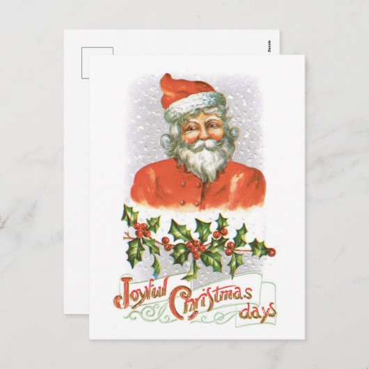 Oude Kerstmis, Kerstman Feestdagenkaart (Voorkant / Achterkant)