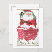 Oude Kerstmis, Kerstman Feestdagenkaart (Voorkant / Achterkant)