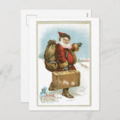 Oude Kerstmis, Kerstman Feestdagenkaart (Voorkant / Achterkant)