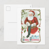 Oude Kerstmis, Kerstman Feestdagenkaart (Voorkant / Achterkant)