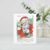 Oude Kerstmis, Kerstman Feestdagenkaart (Staand voorkant)