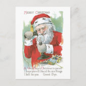 Oude Kerstmis, Kerstman Feestdagenkaart (Voorkant)