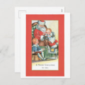 Oude Kerstmis, Kerstman Feestdagenkaart (Voorkant / Achterkant)