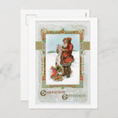 Oude Kerstmis, Kerstman Feestdagenkaart (Voorkant / Achterkant)