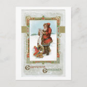 Oude Kerstmis, Kerstman Feestdagenkaart (Voorkant)