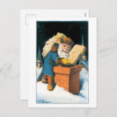 Oude Kerstmis, Kerstman Feestdagenkaart (Voorkant / Achterkant)