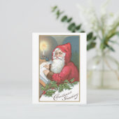 Oude Kerstmis, Kerstman Feestdagenkaart (Staand voorkant)
