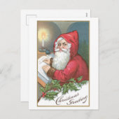 Oude Kerstmis, Kerstman Feestdagenkaart (Voorkant / Achterkant)
