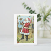 Oude Kerstmis, Kerstman Feestdagenkaart (Staand voorkant)