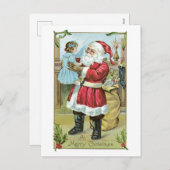 Oude Kerstmis, Kerstman Feestdagenkaart (Voorkant / Achterkant)