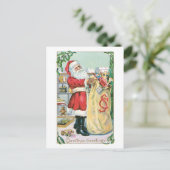 Oude Kerstmis, Kerstman Feestdagenkaart (Staand voorkant)