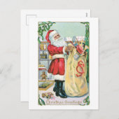 Oude Kerstmis, Kerstman Feestdagenkaart (Voorkant / Achterkant)