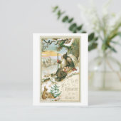 Oude Kerstmis, Kerstman Feestdagenkaart (Staand voorkant)