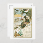 Oude Kerstmis, Kerstman Feestdagenkaart (Voorkant / Achterkant)