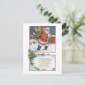 Oude Kerstmis, Kerstman Feestdagenkaart (Staand voorkant)