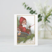 Oude Kerstmis, Kerstman Feestdagenkaart (Staand voorkant)