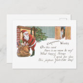 Oude Kerstmis, Kerstman Feestdagenkaart (Voorkant / Achterkant)