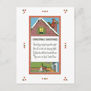 Oude Kerstmis, Kerstman Feestdagenkaart