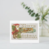 Oude Kerstmis, Kerstman Feestdagenkaart (Staand voorkant)