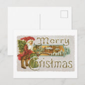 Oude Kerstmis, Kerstman Feestdagenkaart (Voorkant / Achterkant)