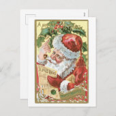 Oude Kerstmis, Kerstman Feestdagenkaart (Voorkant / Achterkant)