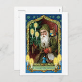 Oude Kerstmis, Kerstman Feestdagenkaart (Voorkant / Achterkant)