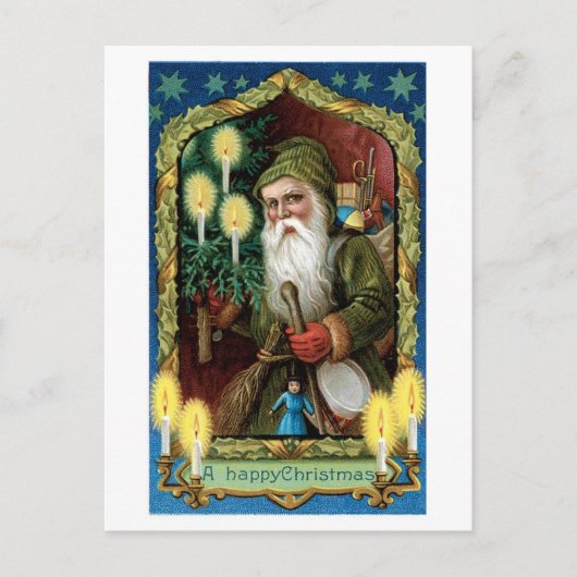 Oude Kerstmis, Kerstman Feestdagenkaart (Voorkant)