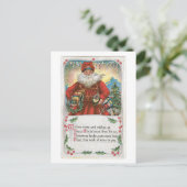 Oude Kerstmis, Kerstman Feestdagenkaart (Staand voorkant)