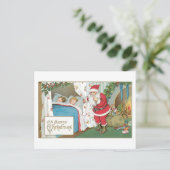 Oude Kerstmis, Kerstman Feestdagenkaart (Staand voorkant)