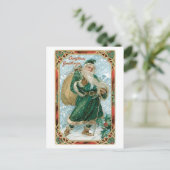 Oude Kerstmis, Kerstman Feestdagenkaart (Staand voorkant)