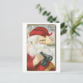 Oude Kerstmis, Kerstman Feestdagenkaart (Staand voorkant)