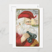 Oude Kerstmis, Kerstman Feestdagenkaart (Voorkant / Achterkant)