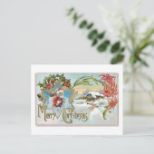 Oude Kerstmis, Kerstman Feestdagenkaart (Staand voorkant)