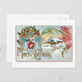 Oude Kerstmis, Kerstman Feestdagenkaart (Voorkant / Achterkant)