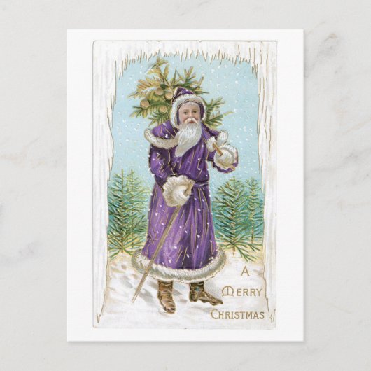 Oude Kerstmis, Kerstman Feestdagenkaart (Voorkant)