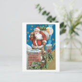 Oude Kerstmis, Kerstman Feestdagenkaart (Staand voorkant)