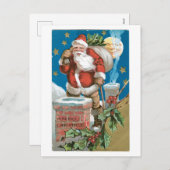 Oude Kerstmis, Kerstman Feestdagenkaart (Voorkant / Achterkant)