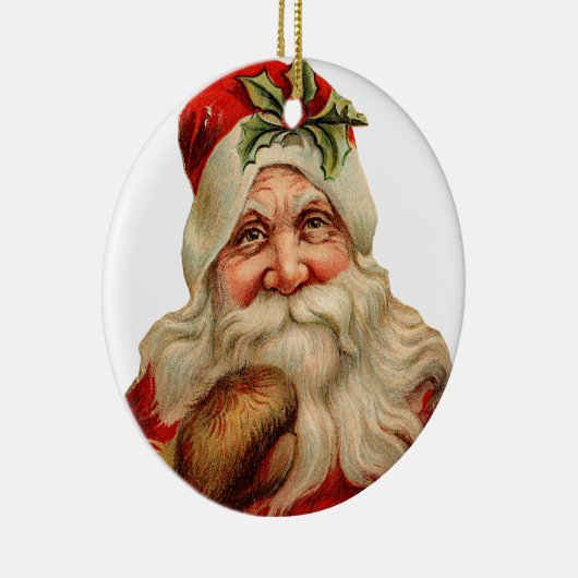 Oude Kerstmis, Kerstman Keramisch Ornament (Rechts)