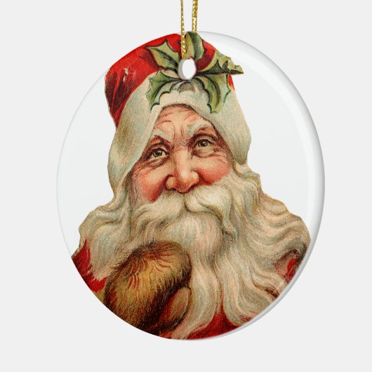 Oude Kerstmis, Kerstman Keramisch Ornament (Links)