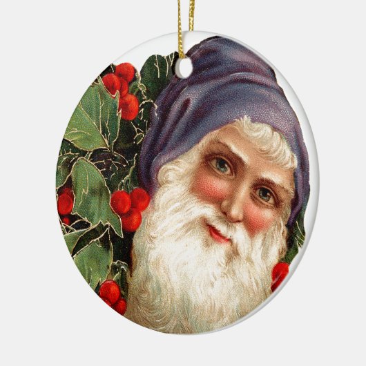 Oude Kerstmis, Kerstman Keramisch Ornament (Links)