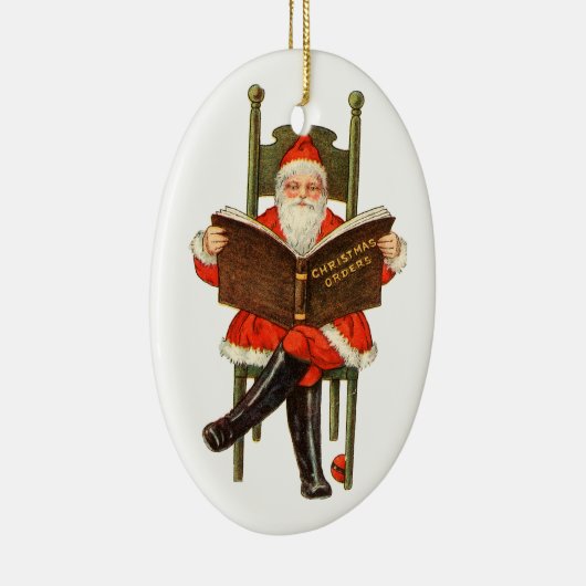 Oude Kerstmis, Kerstman Keramisch Ornament (Rechts)