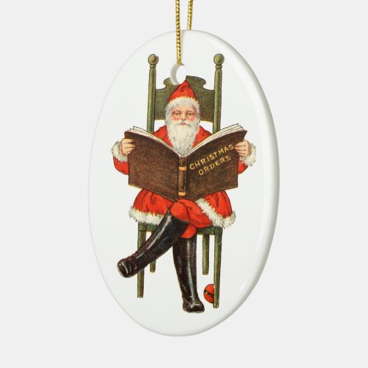 Oude Kerstmis, Kerstman Keramisch Ornament (Links)