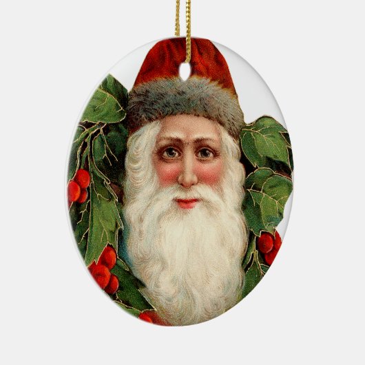 Oude Kerstmis, Kerstman Keramisch Ornament (Rechts)